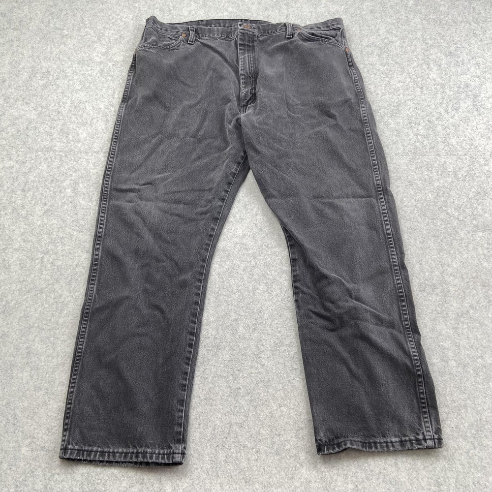 Wrangler Jeans Mens 42x30 (38x27) Gray Charcoal Relaxed Straight Denim Pants